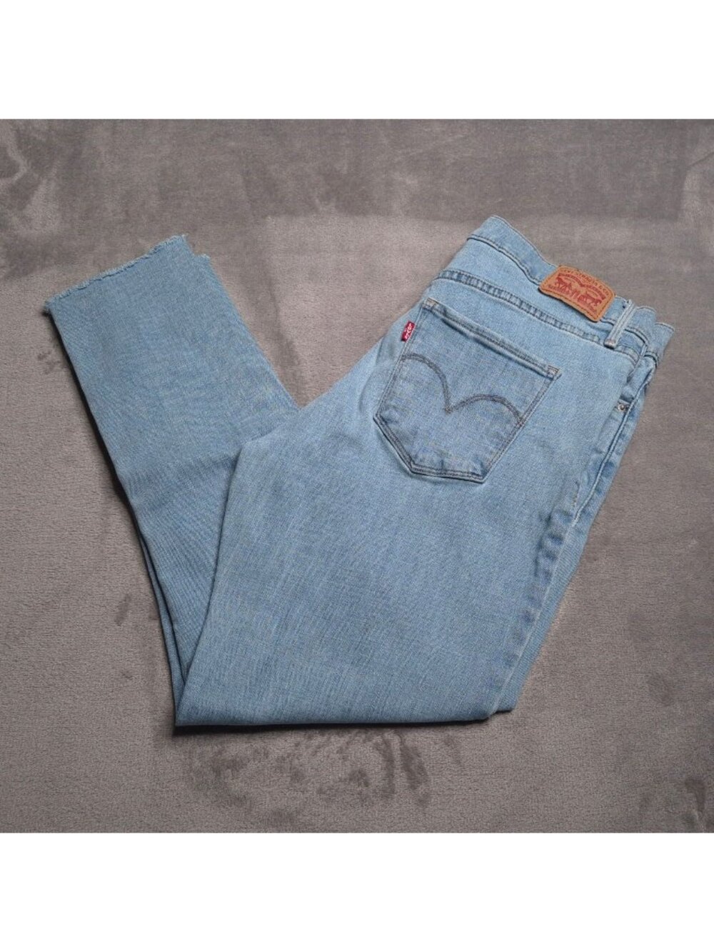 Levis Womens 311 Shaping Skinny Ankle Jeans 31 Light Wash Raw Hem Stretch